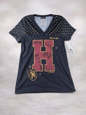 Harry Potter Gryffindor Shirt Women Medium Hogwarts V Neck NWT